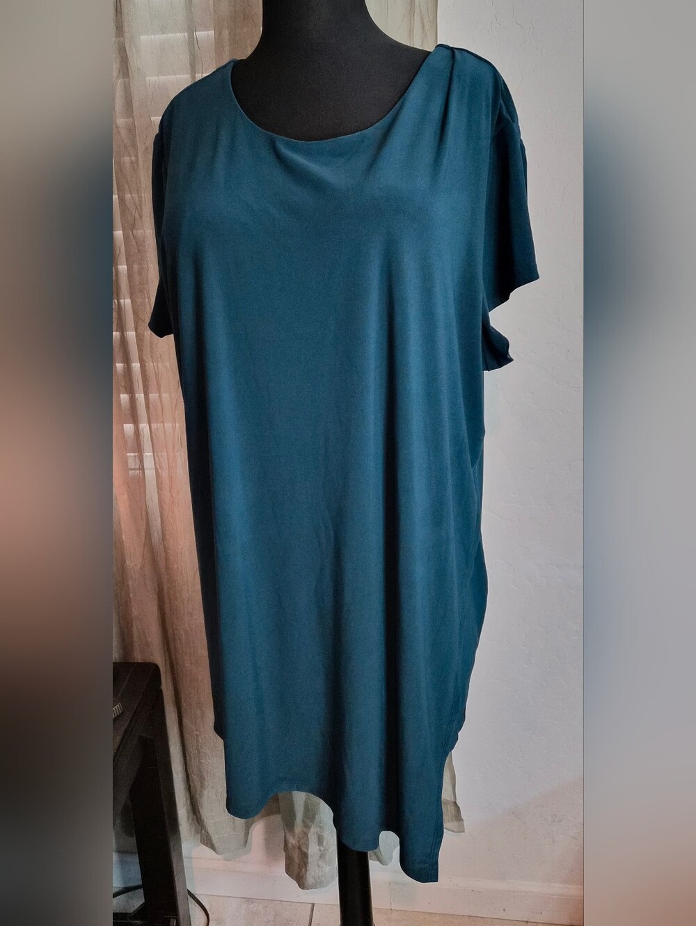 DOC & AMELIA Women's Teal Short-Sleeve Tunic #0270